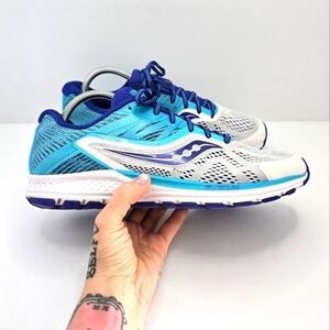 Saucony | Ride 10 blue white sporty low-top trainers sneakers | WMS 10.5